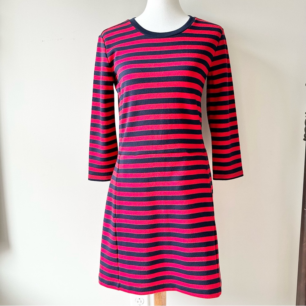 GAP Red and Navy Stripe Cotton Dress Size Small